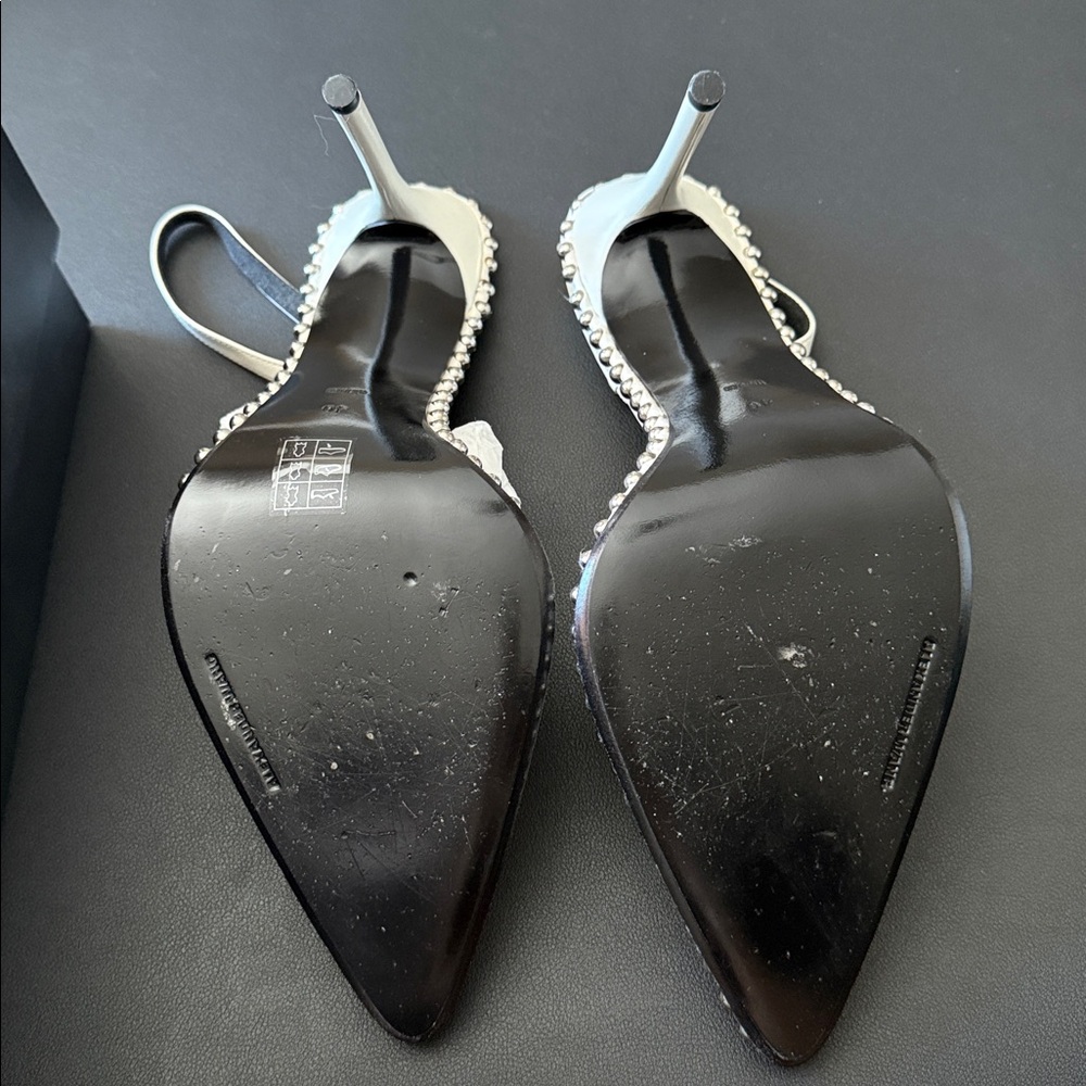 Alexander Wang White Studded Slingback Heels - Picture 3 of 5